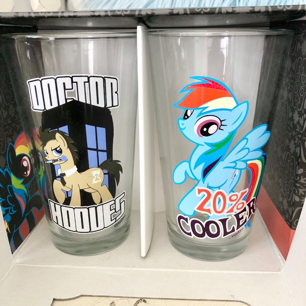 MY LITTLE PONY - MLP, 2013, HMV Exclusive, Pint Glass 2-Pack, NEW In Box - Picture 6 of 8